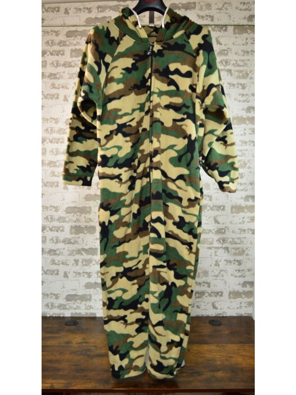 Camo Hooded Forever Lazy Fleece Adult One piece Pajamas W/ Zip Front size XS